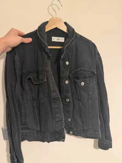 Chaqueta de mezclilla negra Mango Denim - miniatura 2