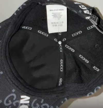 Gorra negra Balenciaga x Gucci con logo - miniatura 1