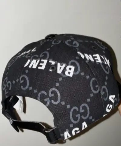 Gorra negra Balenciaga x Gucci con logo - miniatura 2