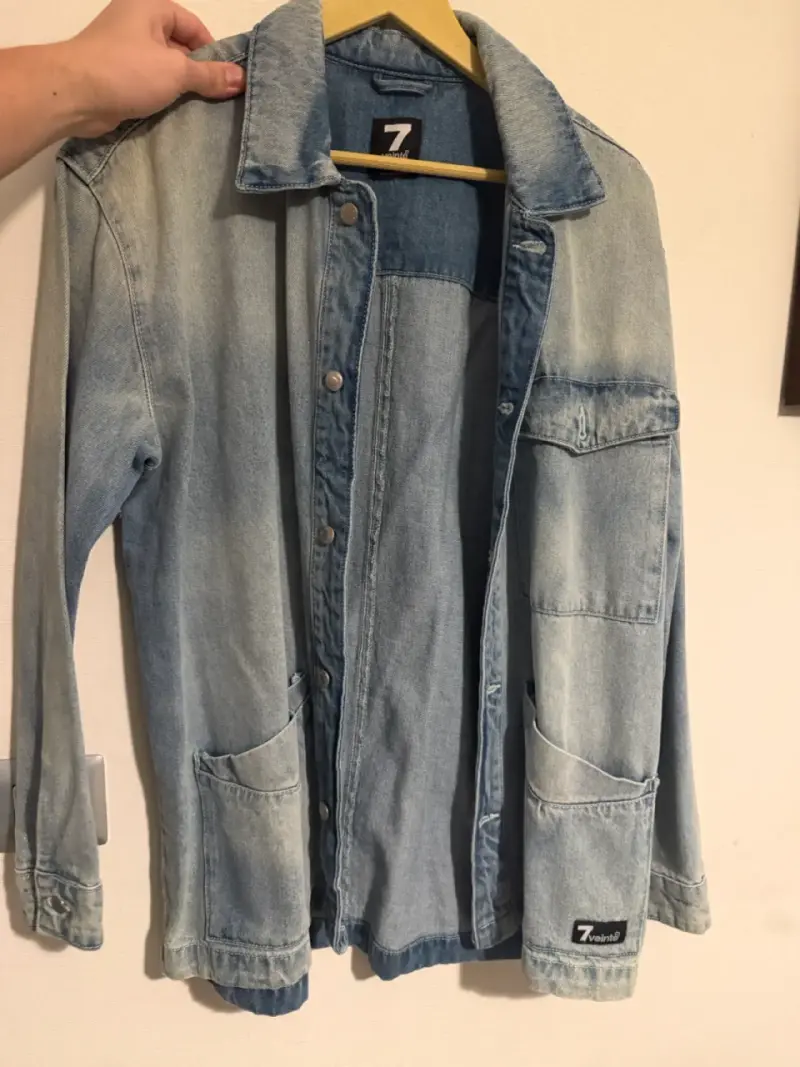 Chaqueton de mezclilla azul claro 7veinte - 1