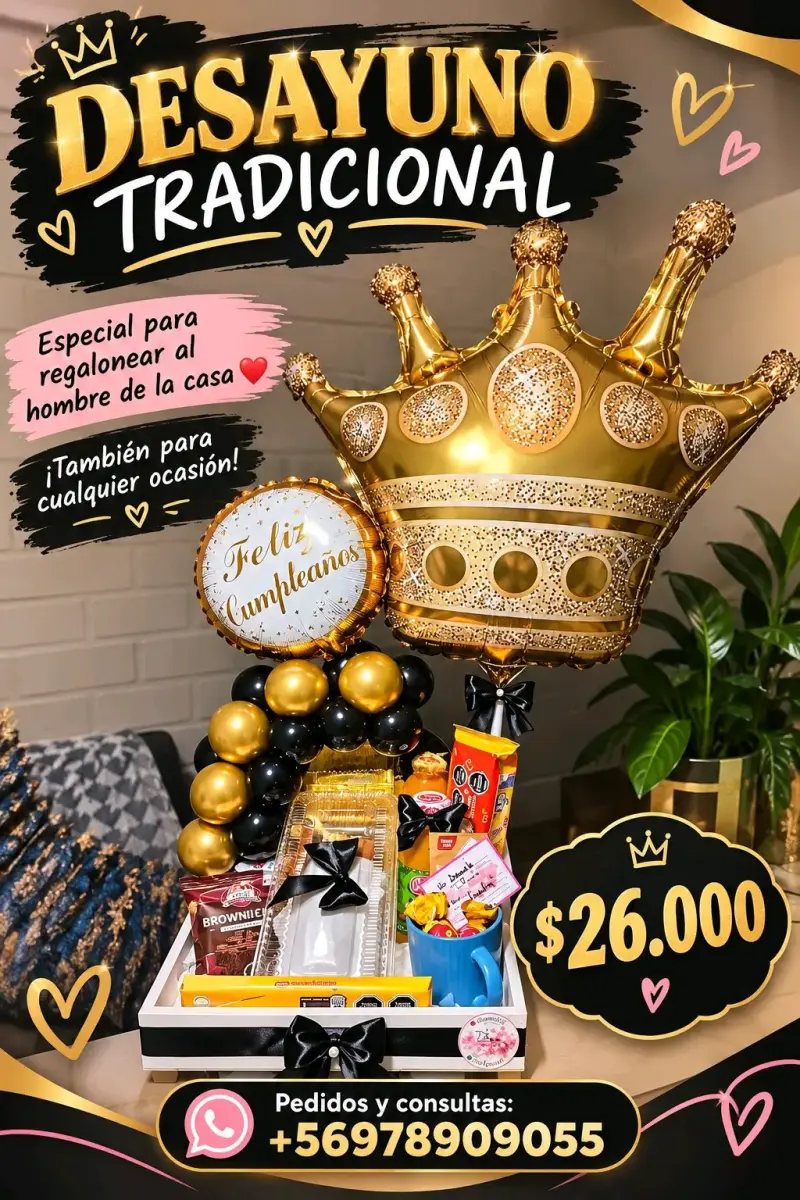 Desayuno Tradicional con Decoración de Cumpleaños
