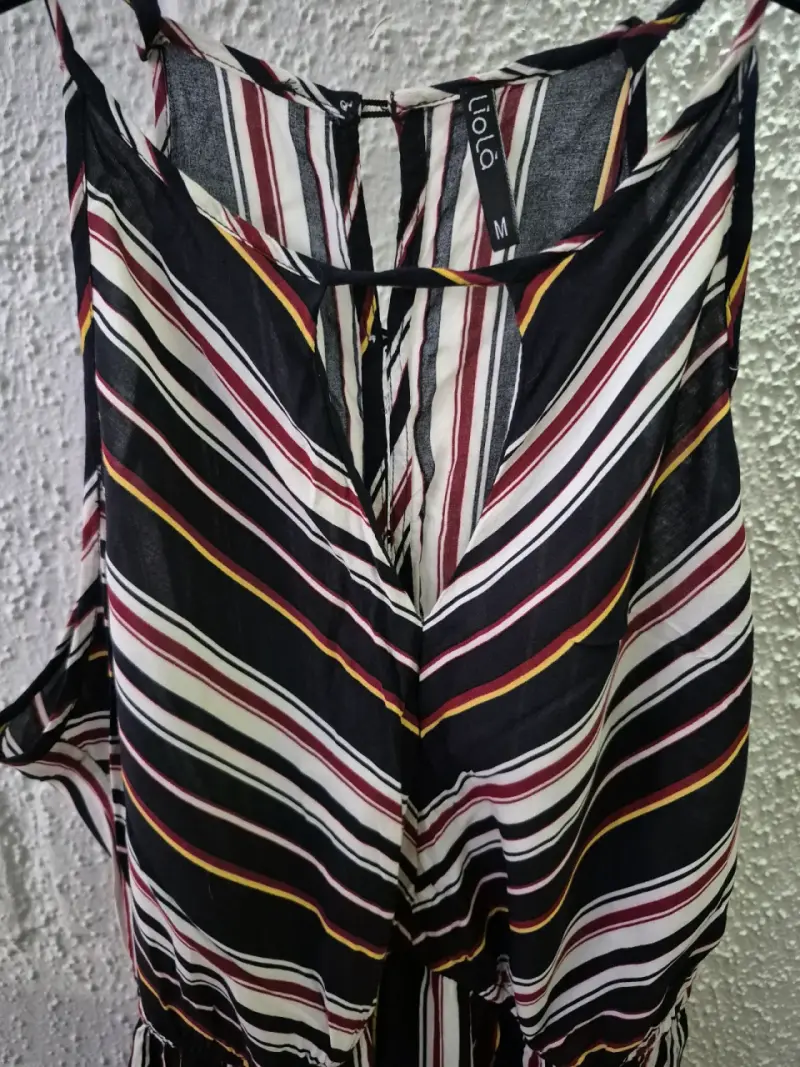 Vestido largo de rayas multicolor para mujer - 2