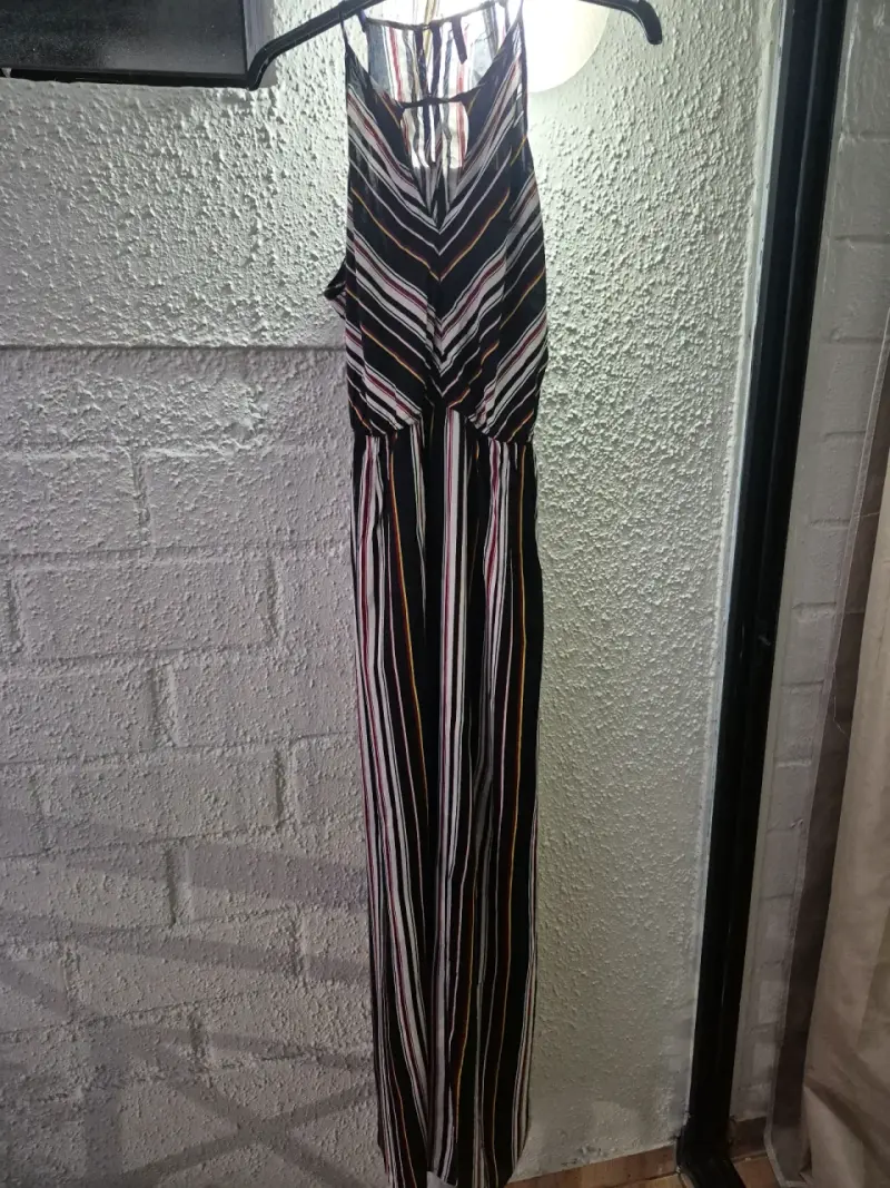 Vestido largo de rayas multicolor para mujer - 5