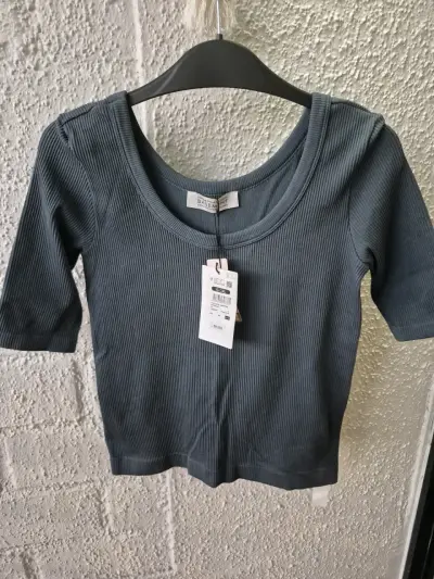 Blusa azul de manga corta Basement - miniatura 1