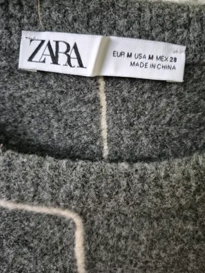 Suéter gris de lana Zara para mujer - miniatura 2