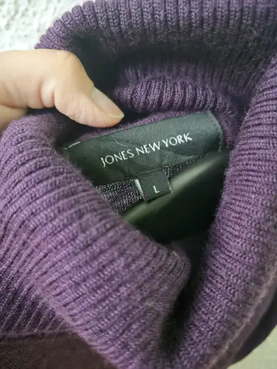Suéter Morado Cuello Alto Jones New York Talla L - miniatura 2