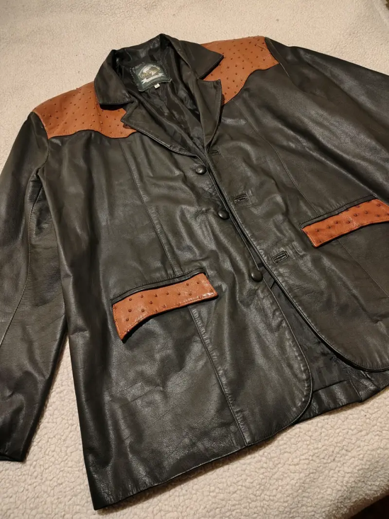 Blazer de cuero estilo Western Vintage - 1