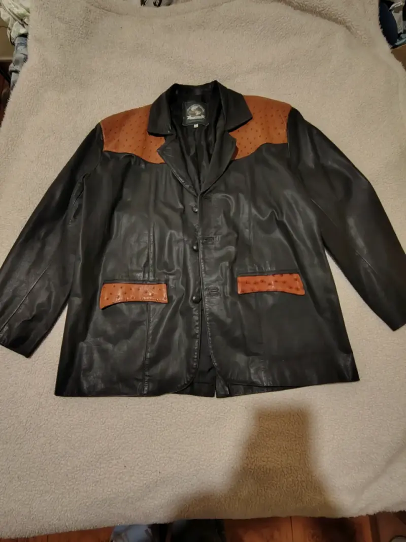 Blazer de cuero estilo Western Vintage - 3