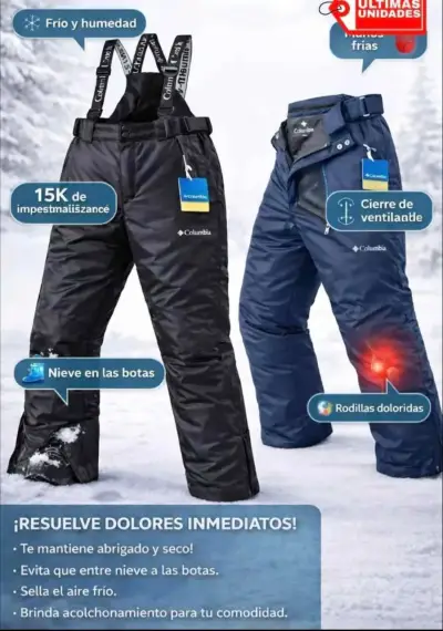 Pantalones de nieve Columbia negros para hombre - miniatura 5