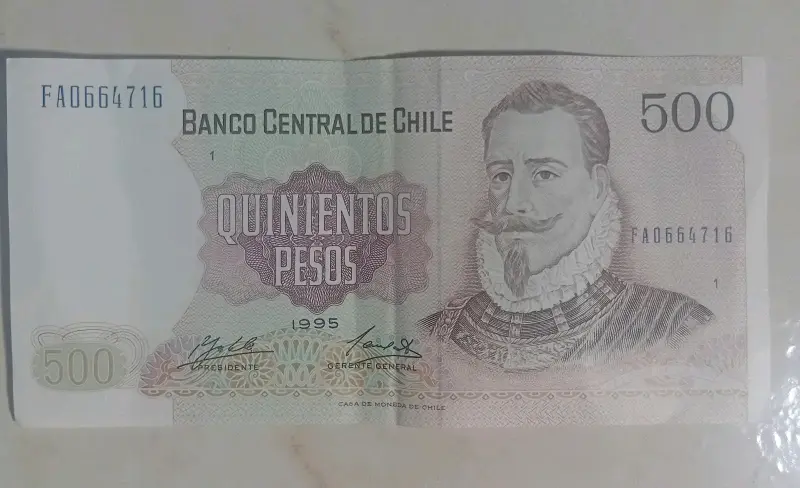 Billete de 500 pesos chilenos de 1995