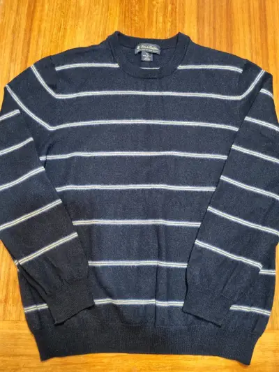 Suéter de lana merino azul a rayas Brooks Brothers - miniatura 1