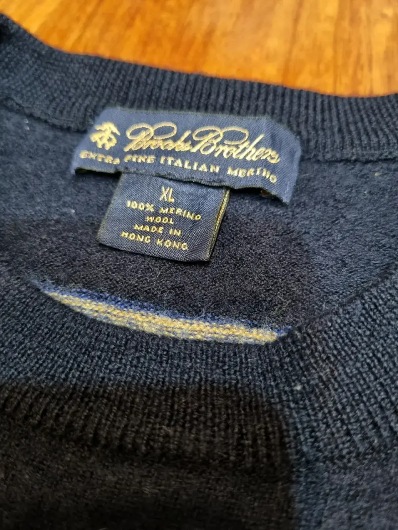 Suéter de lana merino azul a rayas Brooks Brothers - 3