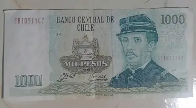 Billete de 1000 pesos chilenos antiguo - miniatura 1