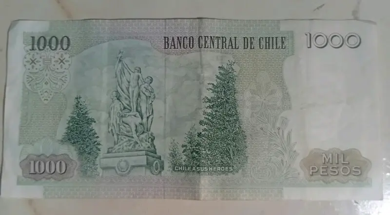Billete de 1000 pesos chilenos antiguo - 2