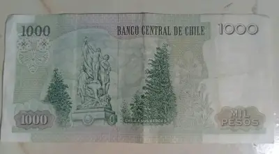 Billete de 1000 pesos chilenos antiguo - miniatura 2