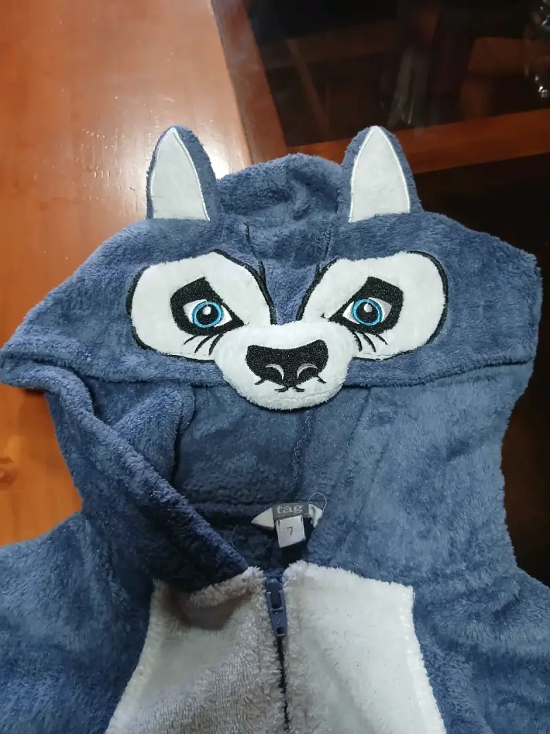 Disfraz lobo azul niño con capucha talla 7 años - 3