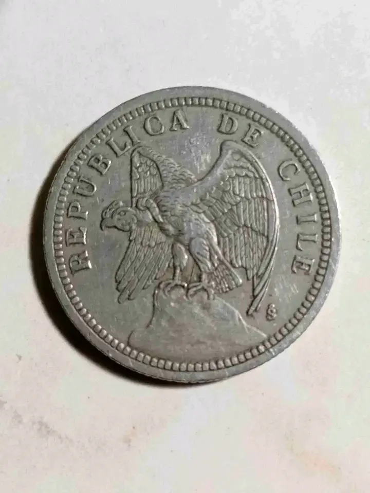 Moneda antigua de 1 peso chileno 1933 - 2