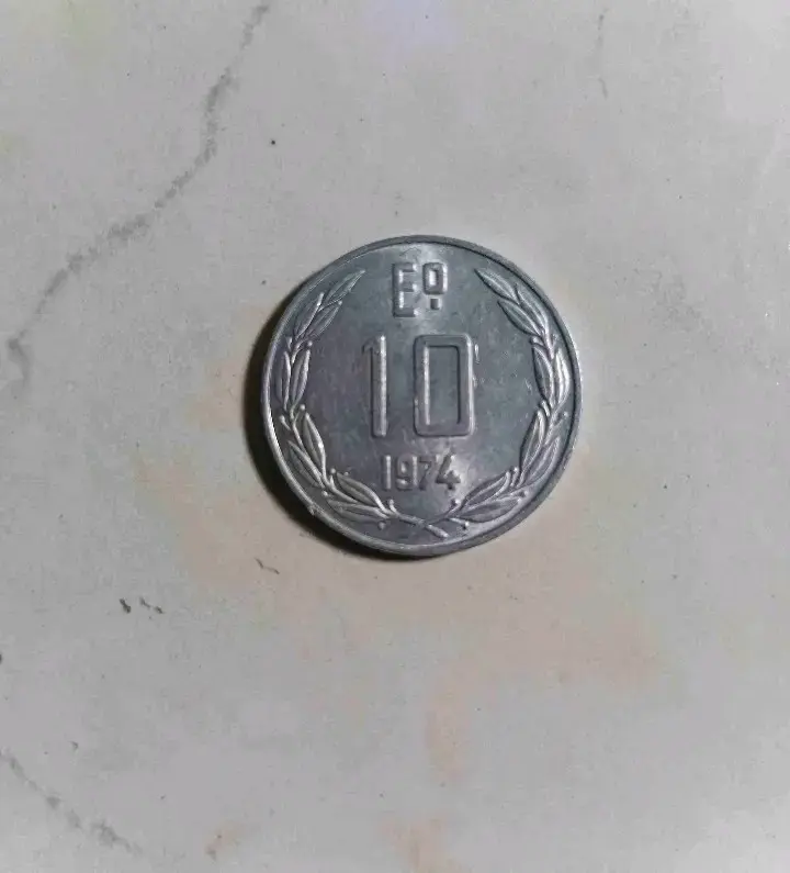Moneda chilena de 10 pesos de 1974