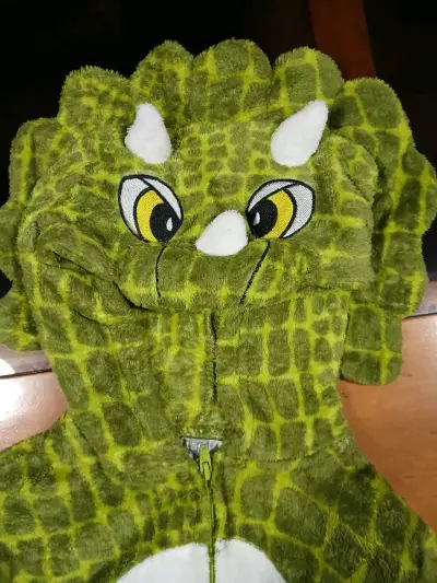 Disfraz de dinosaurio para niños verde 7 añoa - miniatura 3