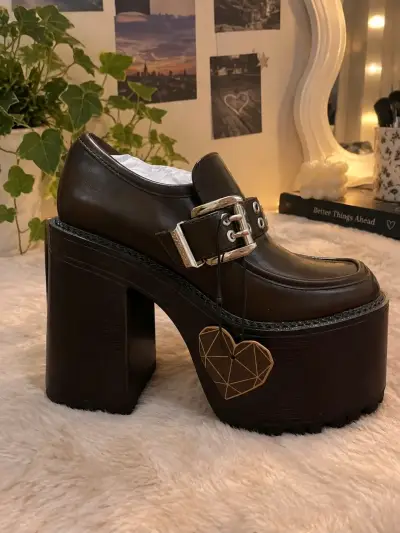 Zapatos de Plataforma Marrones con Hebilla Cmoran - miniatura 1