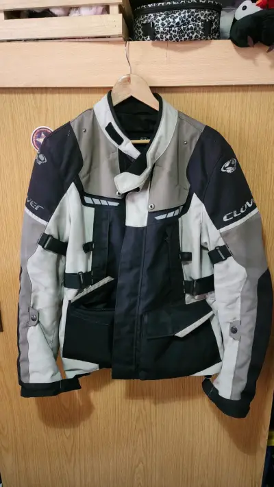 Chaqueta de moto Clover Scout gris y negra - miniatura 1