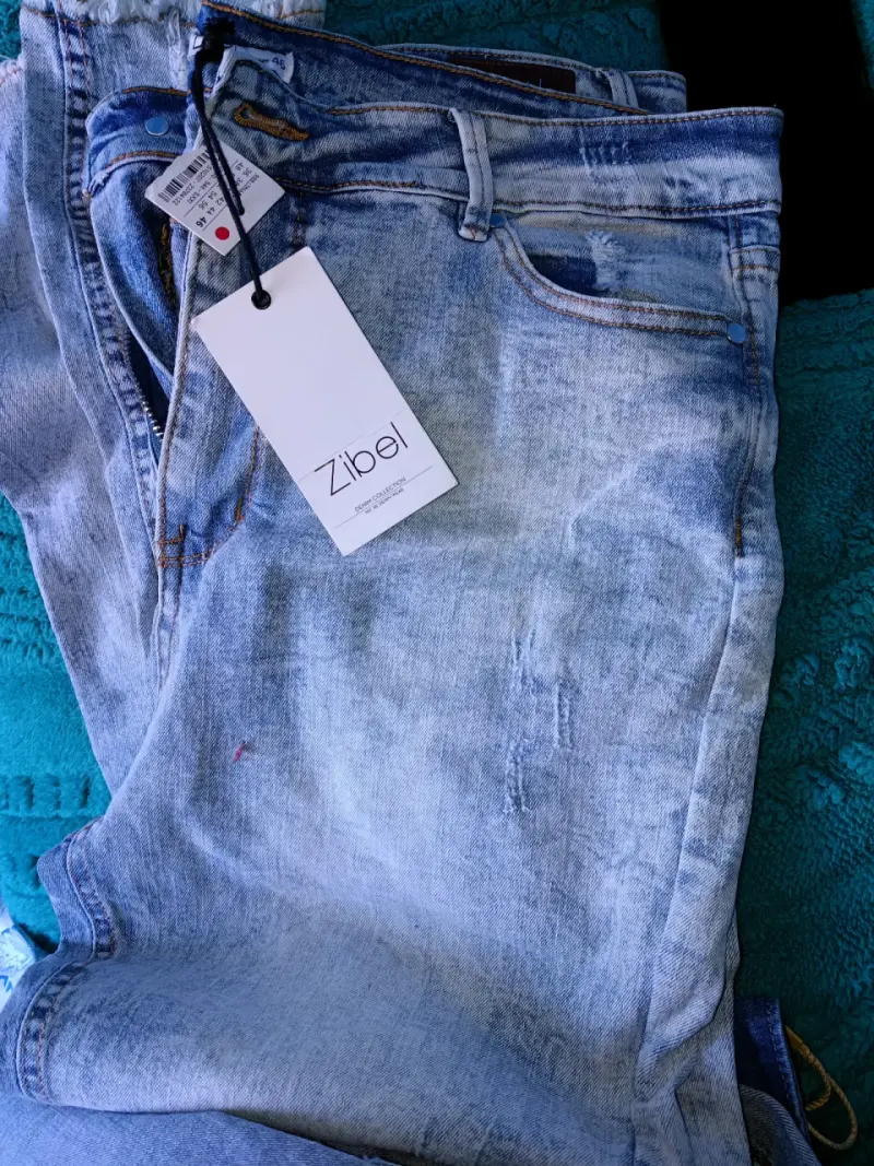 Jeans Zibel para mujer azul claro desgastado - 1