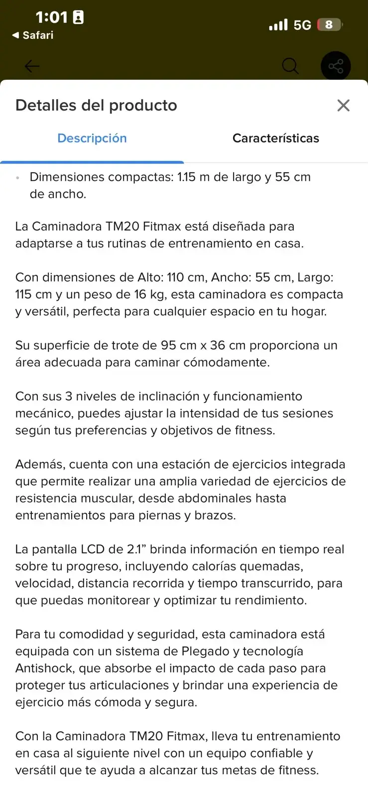 Caminadora Eléctrica Plegable Fitmax TM20 Negra - 3
