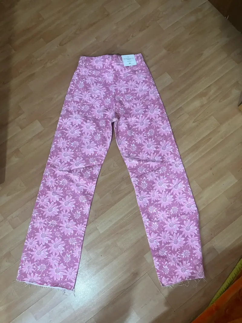 Pantalones Zara tiro alto rosados - 3