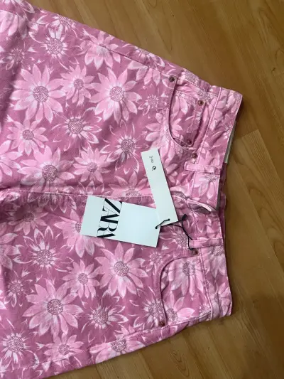 Pantalones Zara tiro alto rosados - miniatura 6