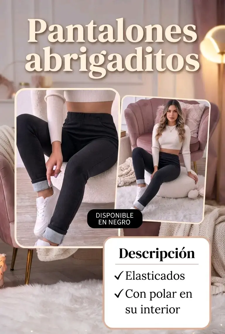 Pantalones abrigados elásticos con polar interior