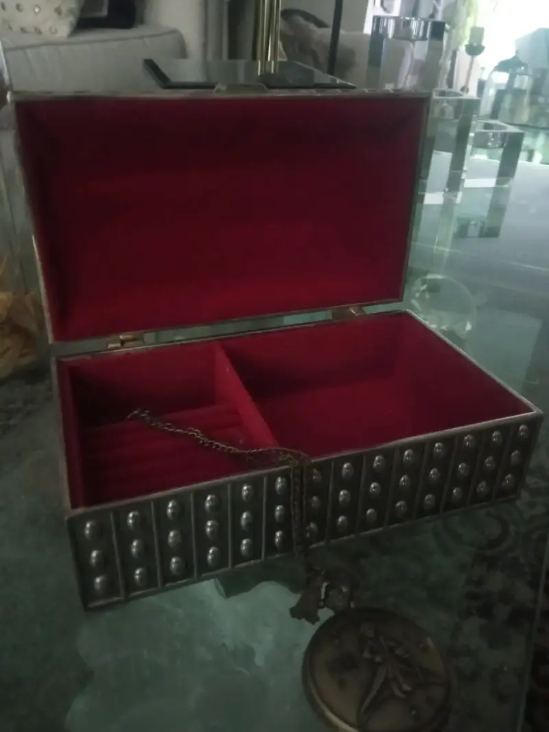 Joyero de Peltre de metal vintage - 4