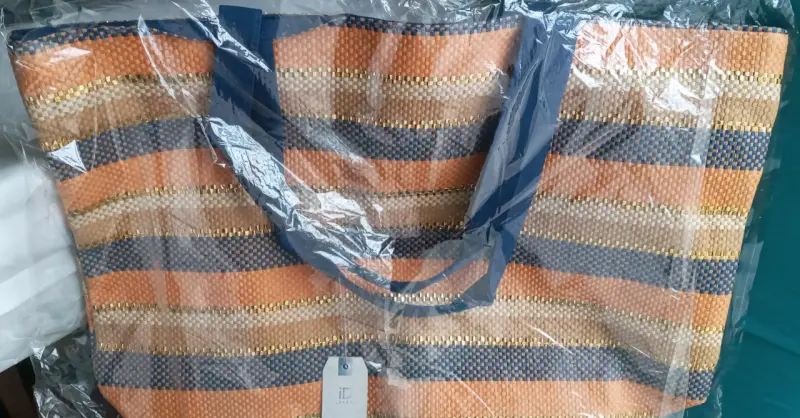 Bolso de playa a rayas ID London - 1