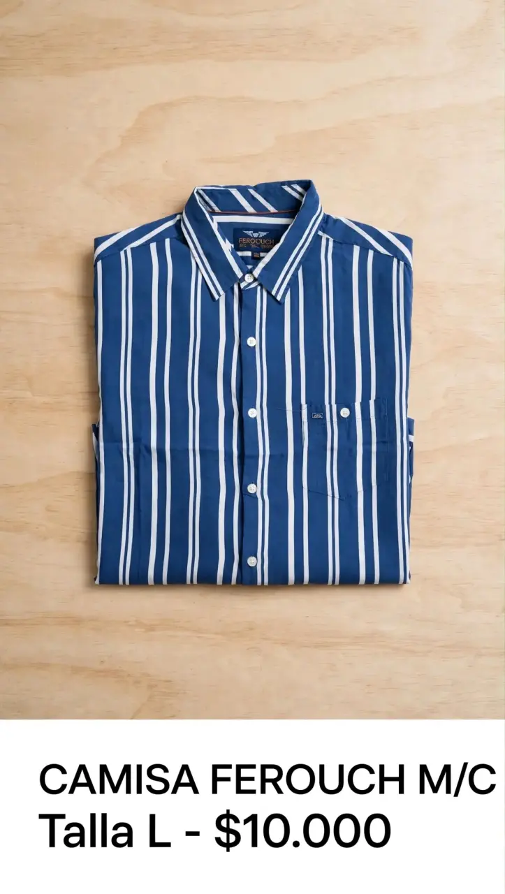 Camisa Ferouch a Rayas Azul Talla L