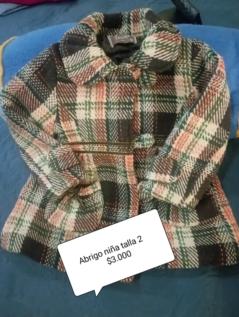 Abrigo de niña a cuadros talla 2 - 1