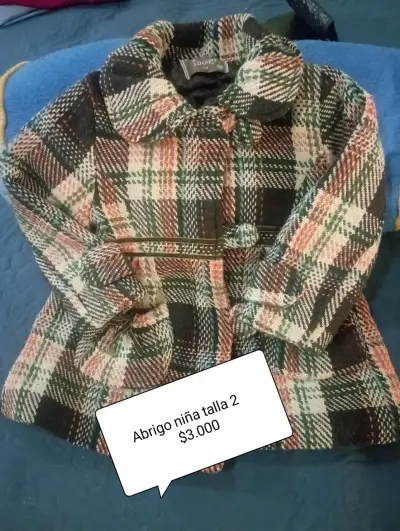 Abrigo de niña a cuadros talla 2 - miniatura 1