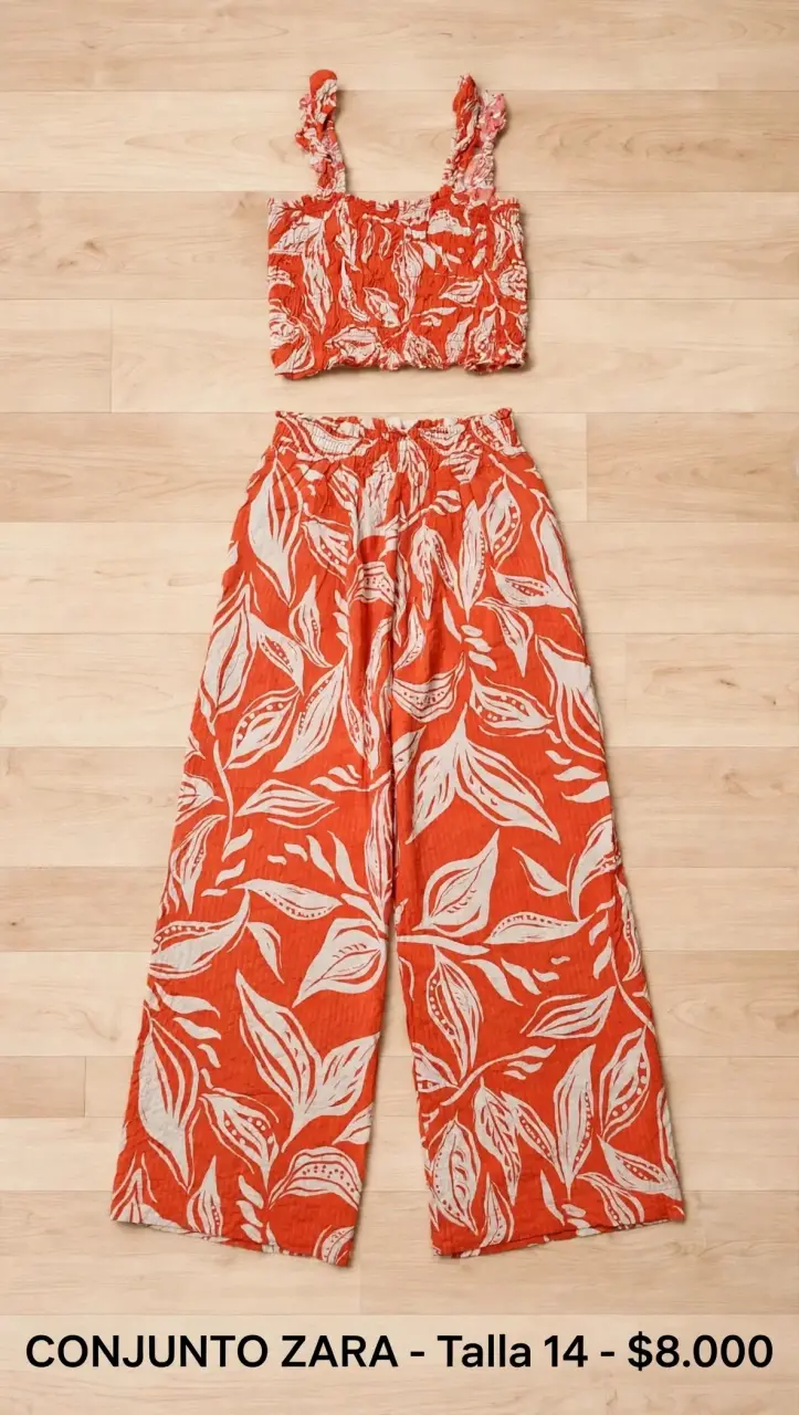 Conjunto Zara estampado floral talla 14