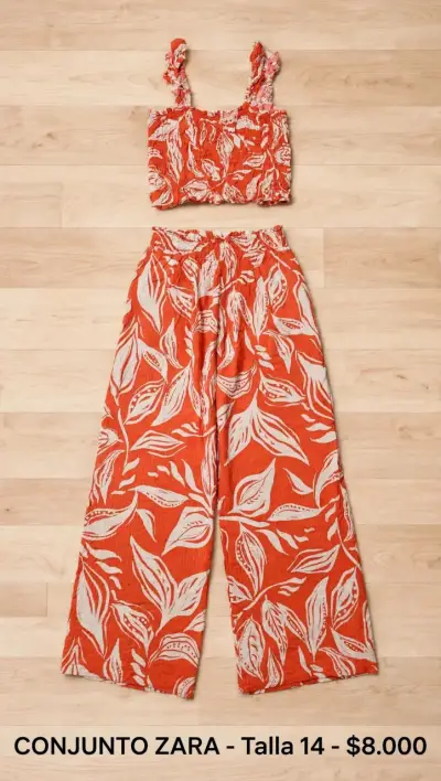 Conjunto Zara estampado floral talla 14 - miniatura 1