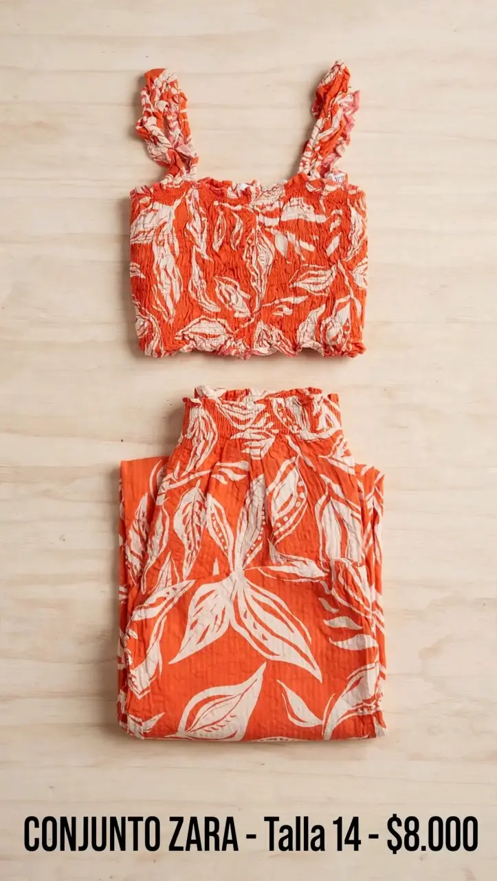 Conjunto Zara estampado floral talla 14 - 2