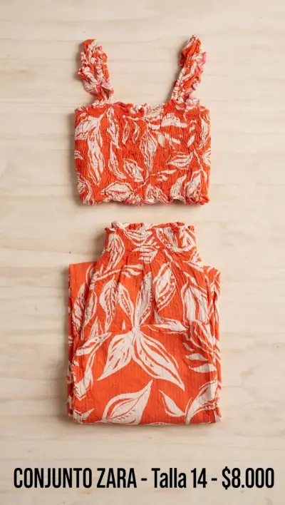 Conjunto Zara estampado floral talla 14 - miniatura 2