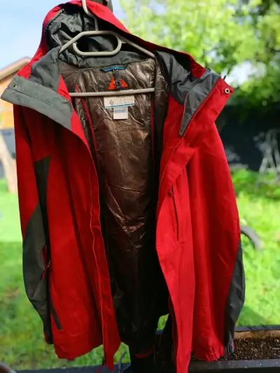 Chaqueta impermeable roja Columbia para hombre - miniatura 2