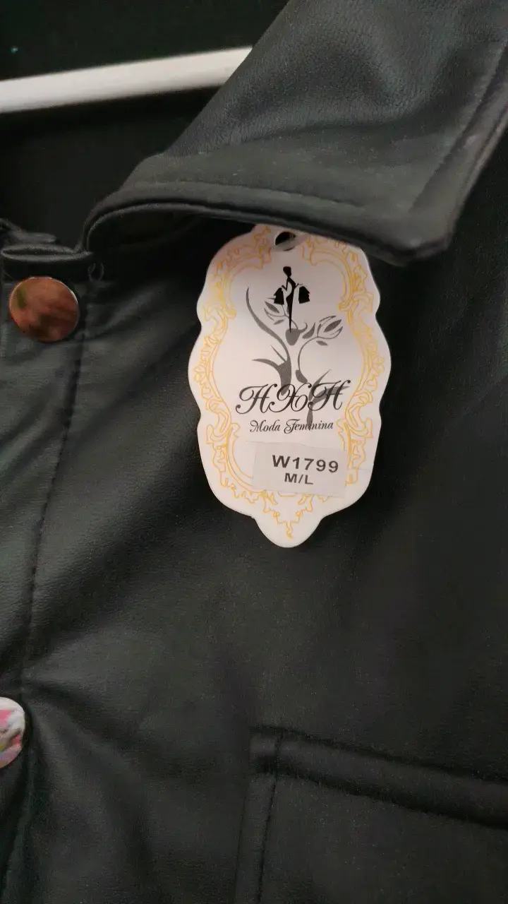 Chaqueta de cuero sintético negra para mujer - 2