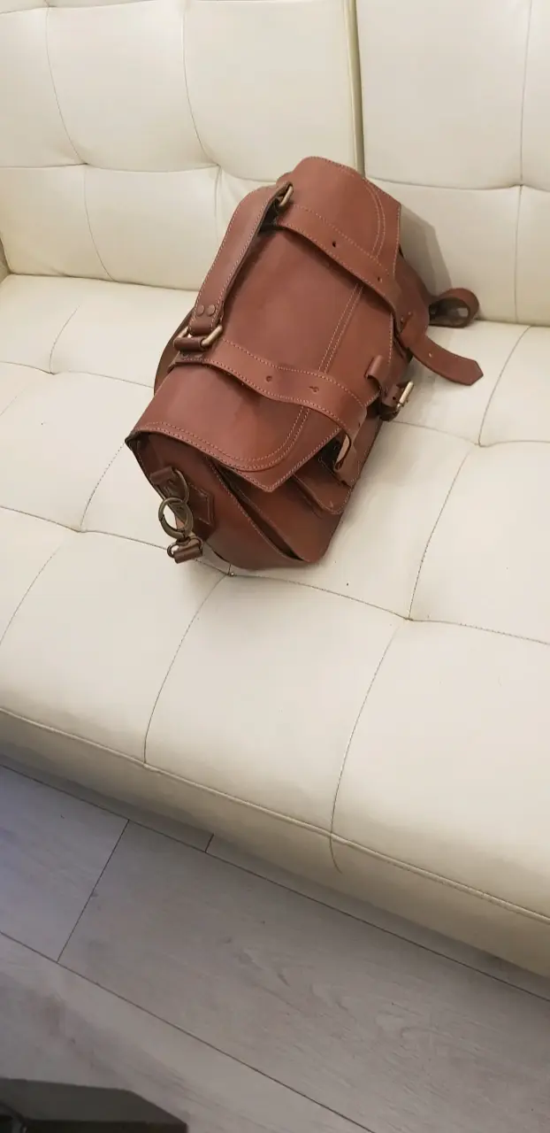 Bolso bandolera de cuero marrón clásico - 3