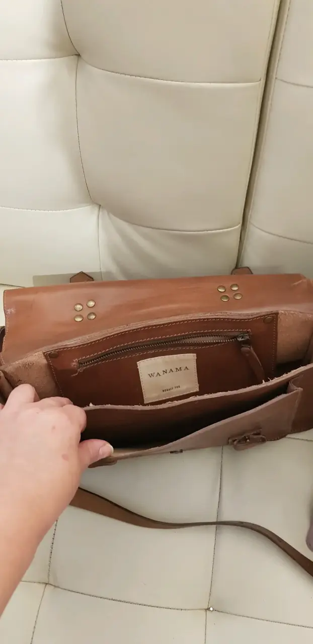 Bolso bandolera de cuero marrón clásico - 6