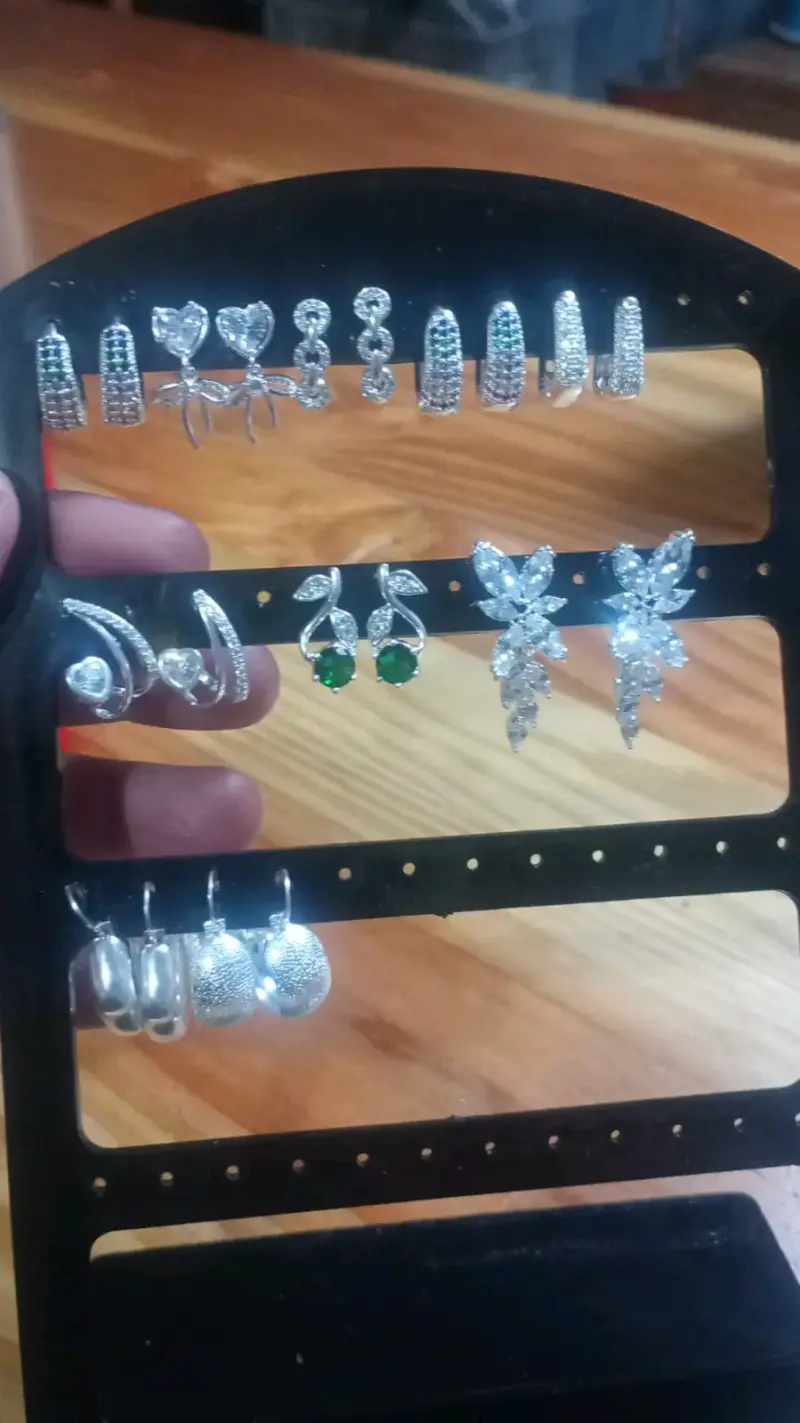 Lote de Pulseras y Anillos de Plata con Cristales - 6