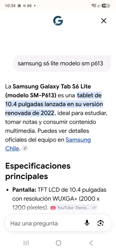 Tablet Samsung Galaxy Tab S6 Lite 10.4 pulgadas - miniatura 3
