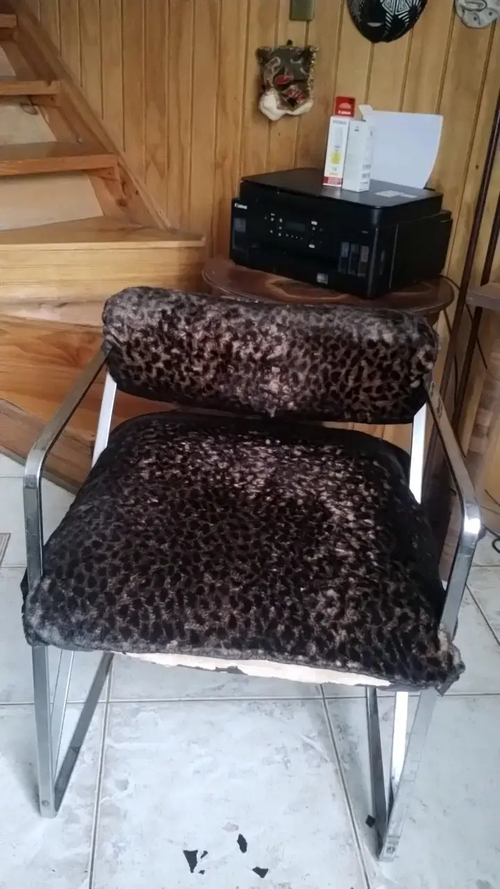 Silla con tapiz de felpa leopardo