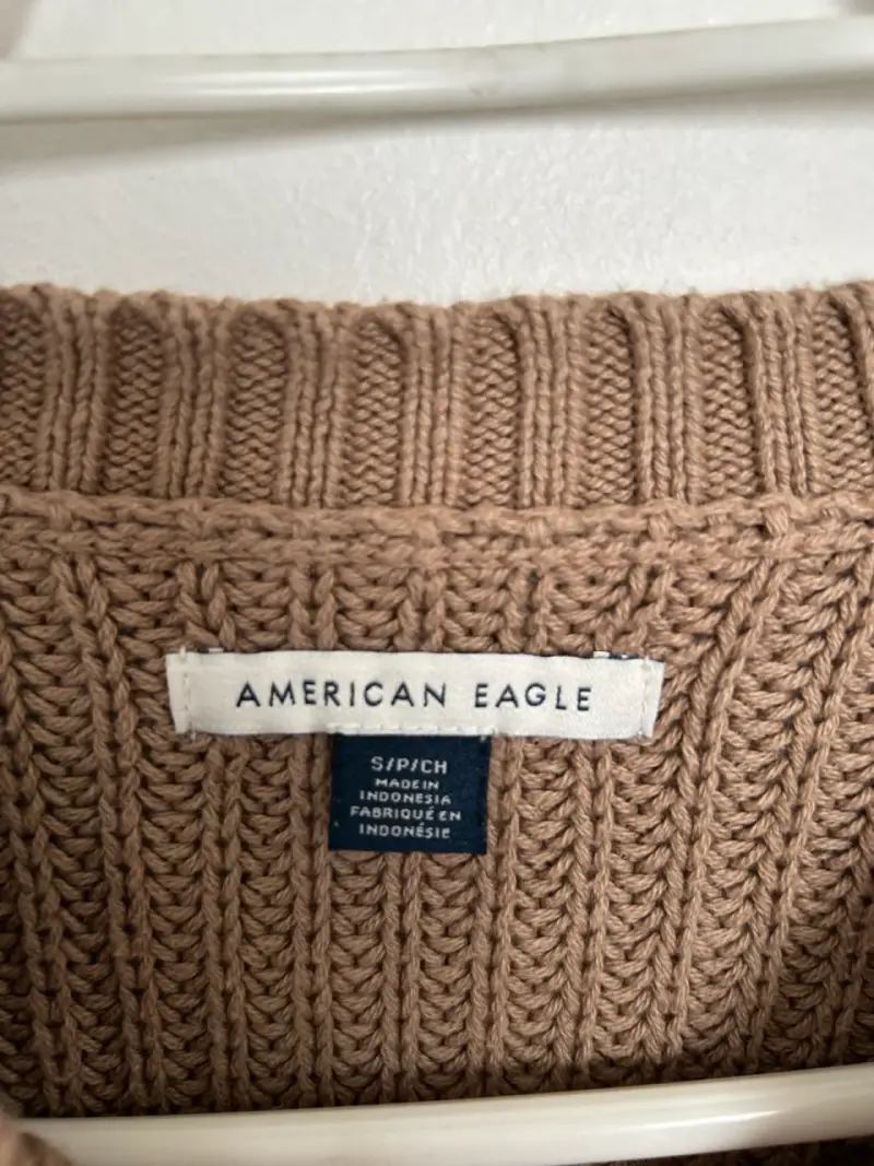Suéter de punto marrón American Eagle - 2