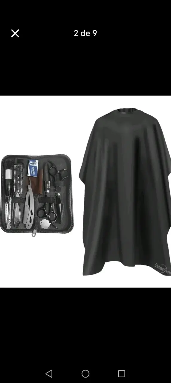 Kit de peluquería profesional con tijeras y capa - 2