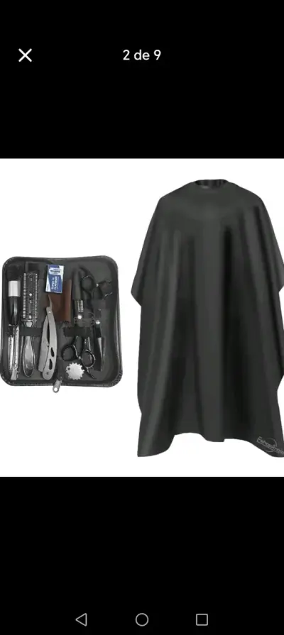 Kit de peluquería profesional con tijeras y capa - miniatura 2