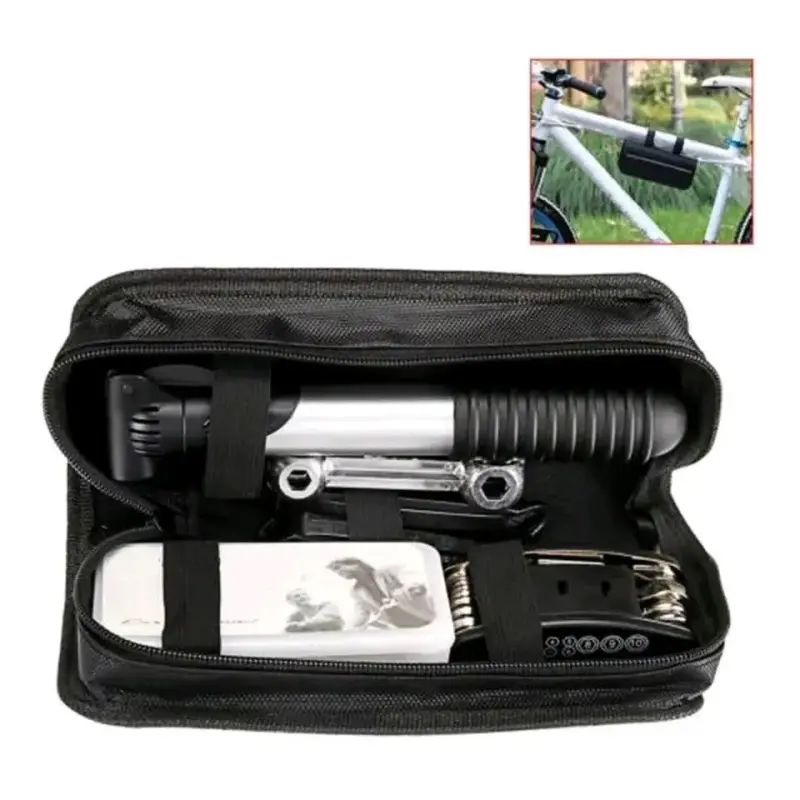 Kit de Herramientas para Bicicleta con Bomba y Bolsa